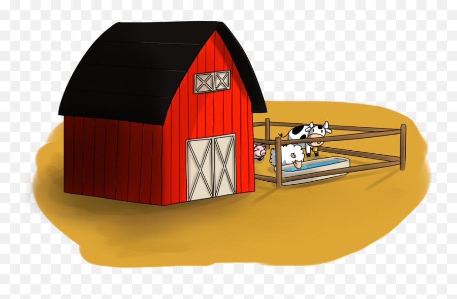 Free Barn With Farm Animals Clip Art - Animal Farm House Clipart Emoji,Farm Clipart
