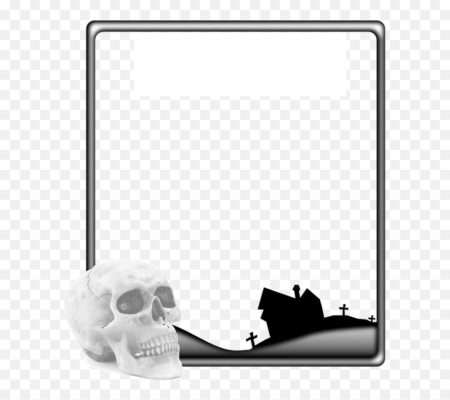 Skull Frame Halloween - Free Vector Graphic On Pixabay Emoji,Headstone Clipart