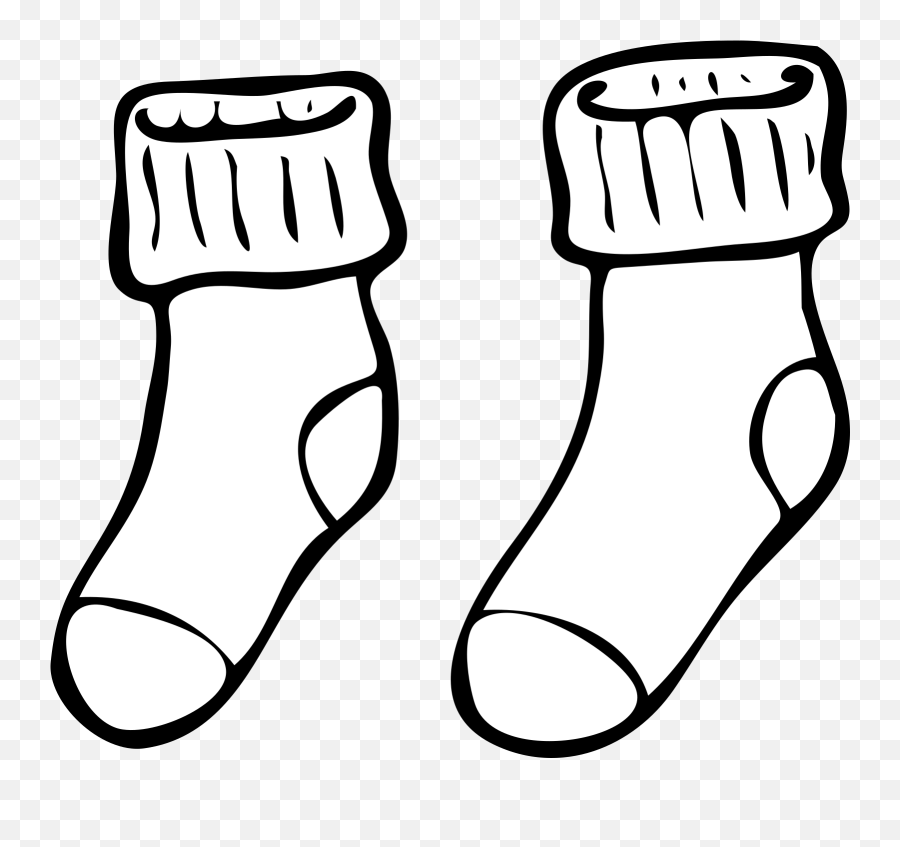 Socks Clip Art Black And White - Socks Black And White Png Emoji,Socks Clipart