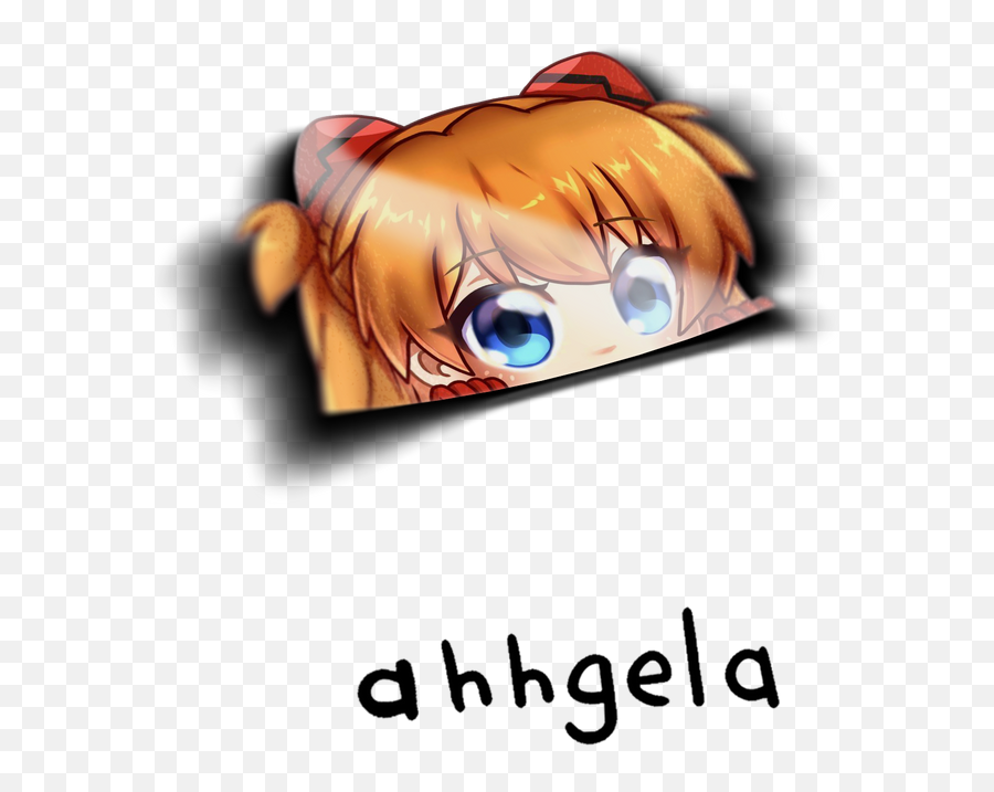 Asuka Peeking Anime Sticker Emoji,Asuka Png