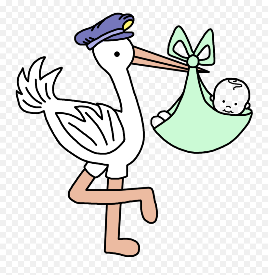 Stork Clipart Baby Diaper Bag - Baby Announcement Png Emoji,Diaper Clipart