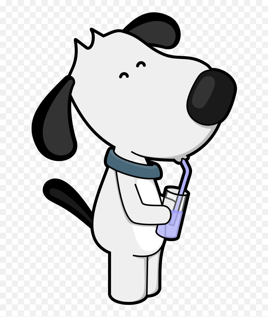 A Cartoon Image Of A Dog Drinking A Glass Of Water Cartoon Emoji,Dog Cartoon Clipart