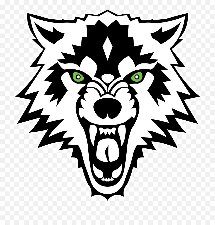 Download Wolves Field Hockey Logo - Wolf Face Clipart Black And White Emoji,Wolf Logo