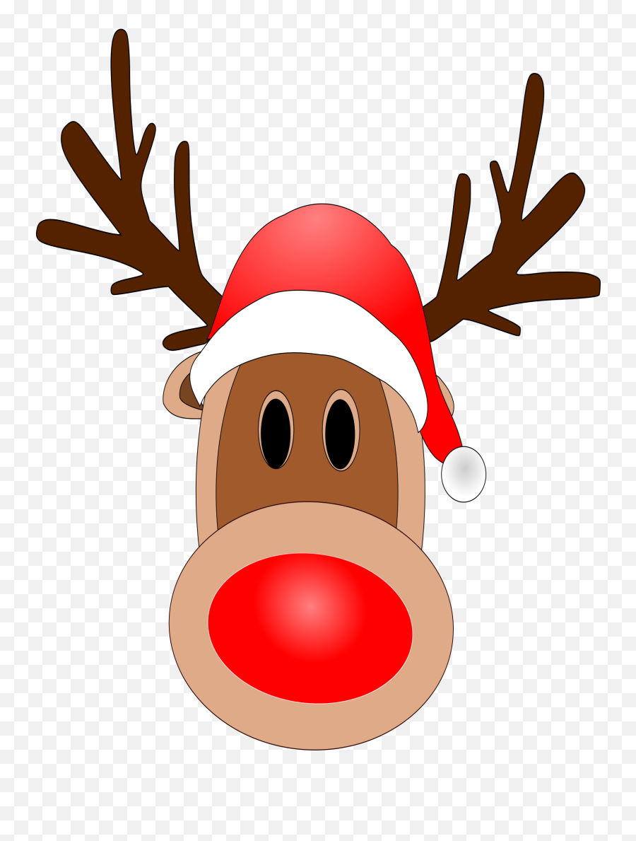 Santa Clauss Reindeer Png - Rudolph Face Clipart Emoji,Reindeer Png