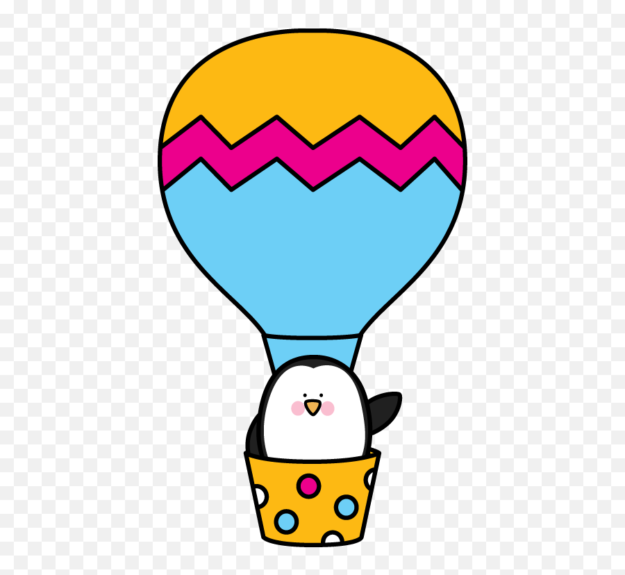 Air Balloon Cute Clipart - Penguin Hot Air Balloon Clipart Emoji,Air Clipart