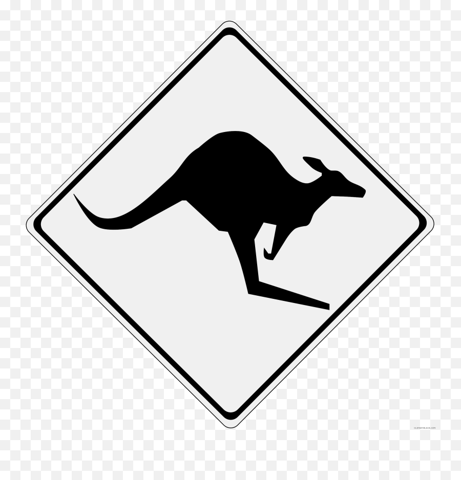 Clipart Animals Kangaroo - Kangaroo Crossing Sign Emoji,Kangaroo Logo