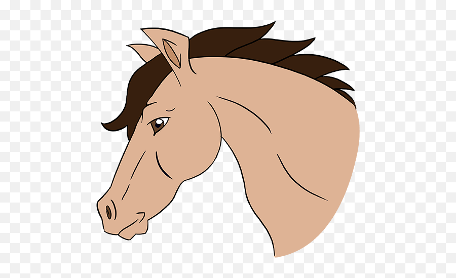 Cartoon Horse Head Drawing Clipart - Draw A Horse Colts Emoji,Horse Head Clipart