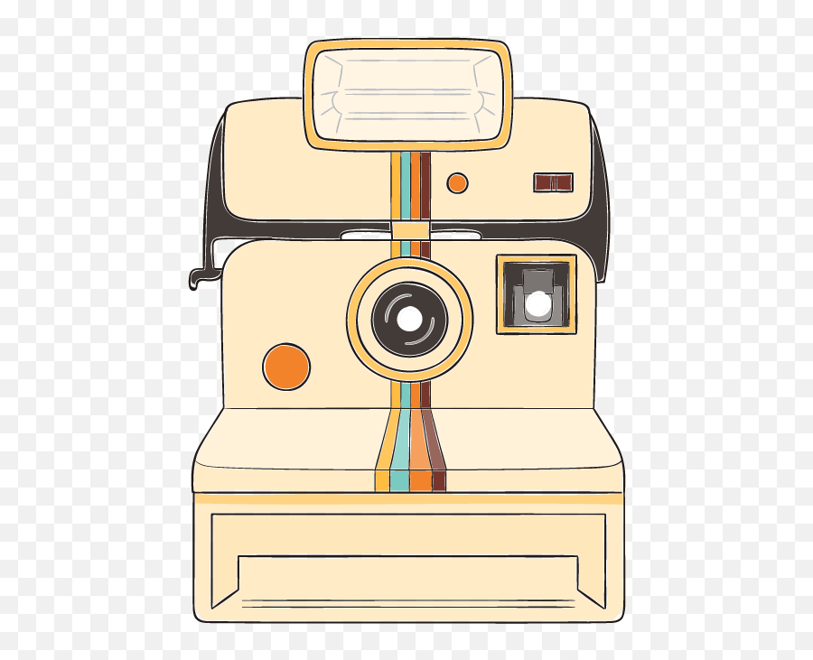 Clipart Camera Polaroid Camera - Polaroid Camera White Drawing Polaroid Camera Transparent Background Emoji,Polaroid Clipart