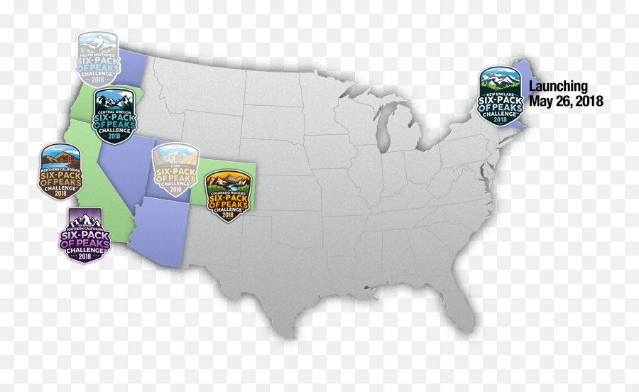 Download 6 Peak Challenge Map California - Full Size Png Language Emoji,California Map Png