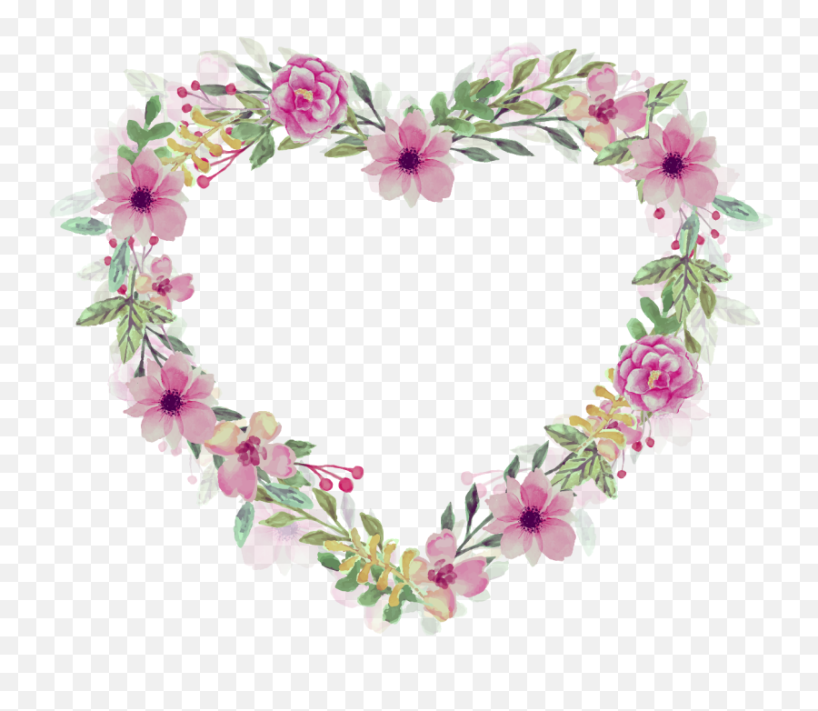 Frame Bordes Flower Flowers Ftestickers Sticker By - Coração De Flores Png Emoji,Watercolor Heart Png