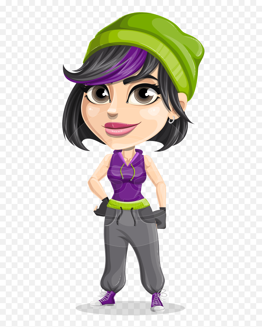 Female Hip Hop Dancer Cartoon Vector Character Graphicmama Emoji,Dancing Girl Clipart