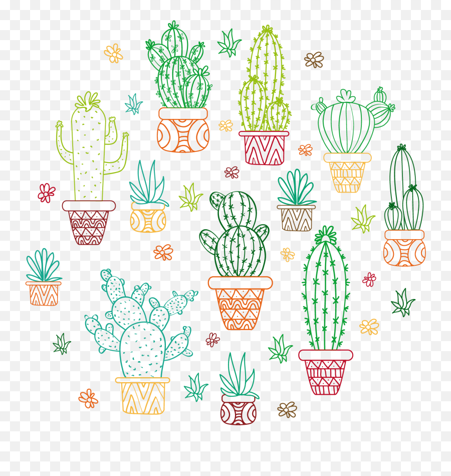 Cactus Png Remixit Sticker By Tatiane Belarmino - Cactus Outline Background Emoji,Cactus Png