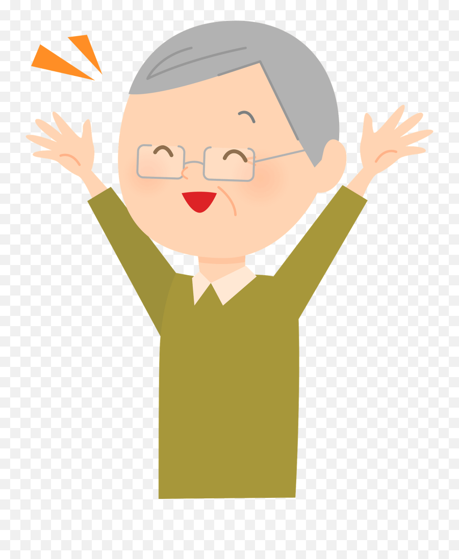 Senior Man Is Expressing Joy Clipart - Happy Emoji,Joy Clipart