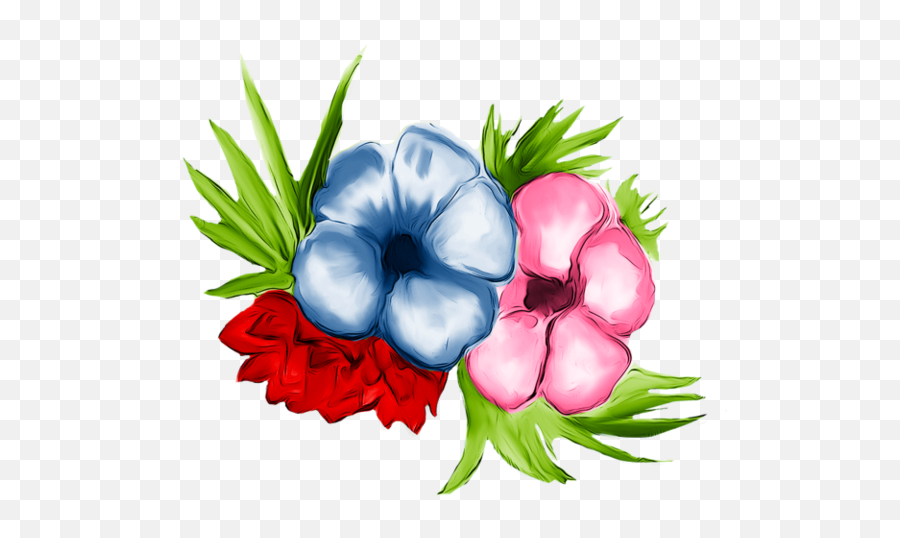 Hawaiian Hibiscus Clipart - Full Size Clipart 4073836 Floral Emoji,Hawaiian Clipart