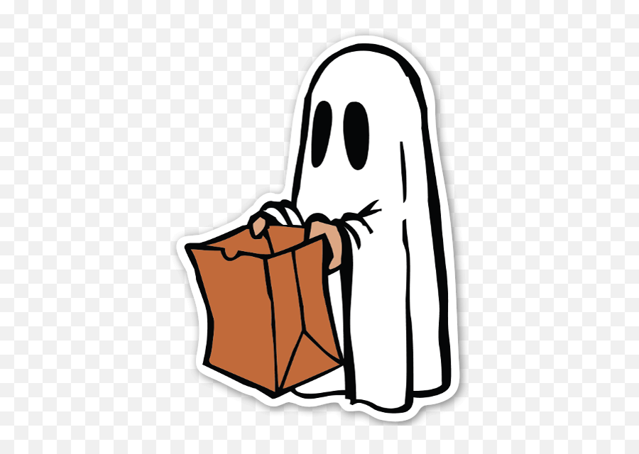 Download Cute Ghost Sticker - Happy Halloween Please Take Kid Ghost Costume Cartoon Emoji,Cute Transparent