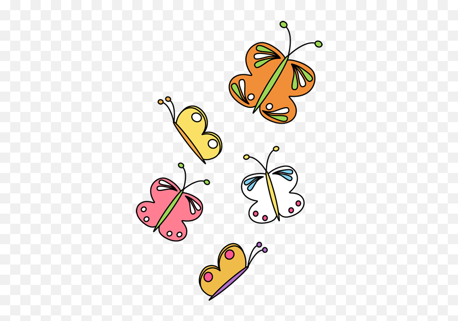 Butterfly Clip Art - Cute Flying Butterflies Clipart Emoji,Butterfly Clipart