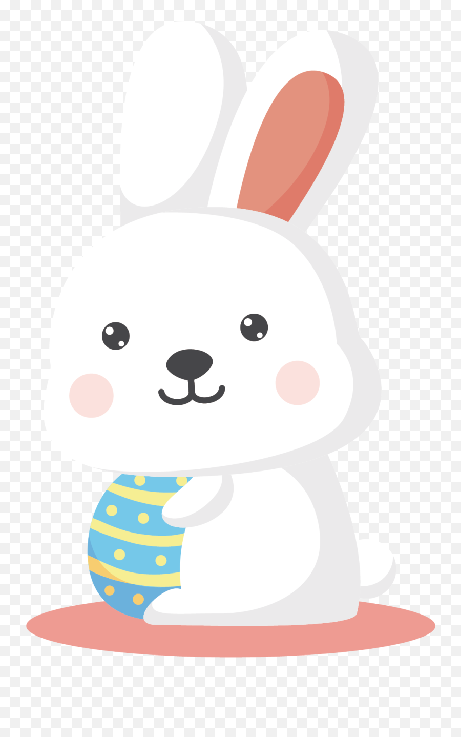 Easter Bunny Rabbit Cartoon Illustration - Vector Cute White Cute Rabbit Vector Png Emoji,Easter Bunny Png