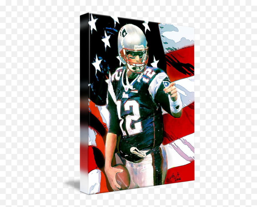 Nfl Tom Brady New England Patriots Art By Edward Vela - Tom Brady Patriots Artwork Emoji,Tom Brady Png