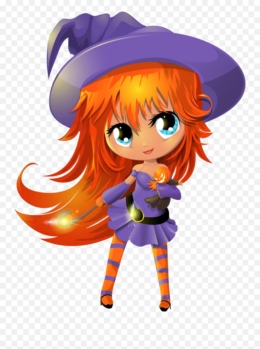 Cute Witch Clip Art Drawing Free Image - Halloween Cute Png Witches Emoji,Cute Clipart