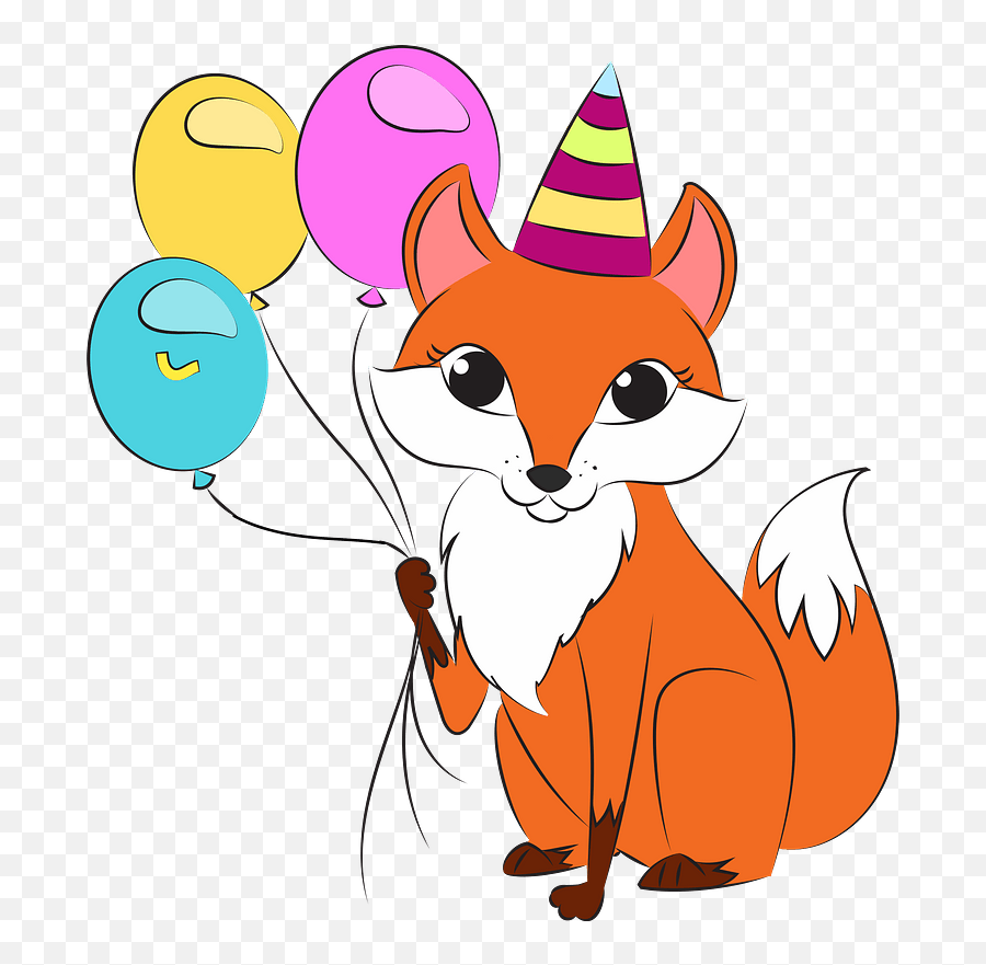 Foxs Birthday Clipart - Cute Fox Birthday Clipart Emoji,Birthday Clipart