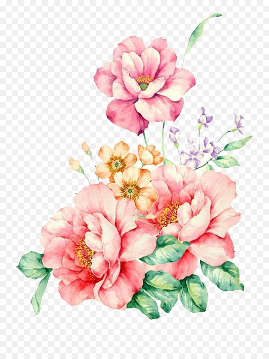 Download Pink Decorative Flower - Transparent Background Flower Illustration Emoji,Watercolor Flower Clipart