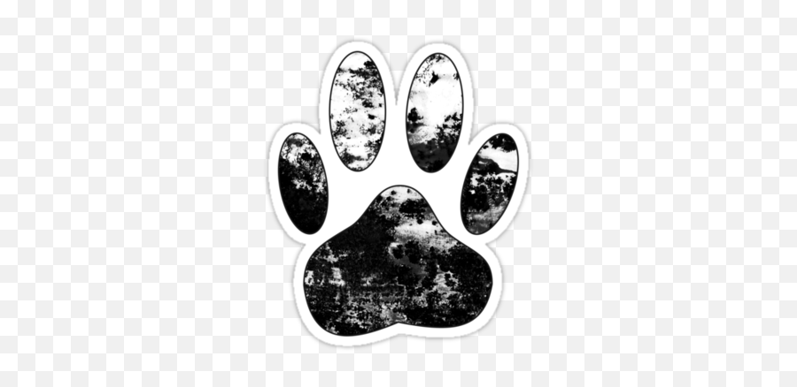 Black And White Grunge Paw Print By Almdrs Black And White - Dot Emoji,White Paw Print Png