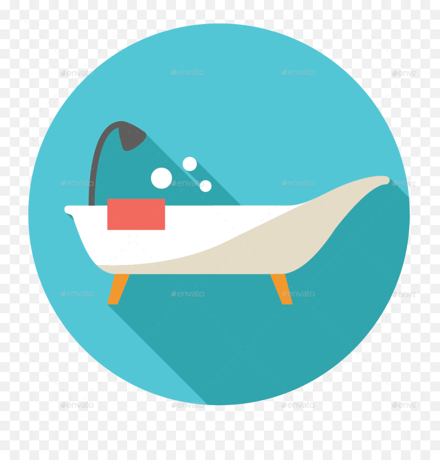 Bed Icon Png - Bath Tub Flat Icon 1067x1067 Png Clipart Boat Emoji,Bath Tub Clipart