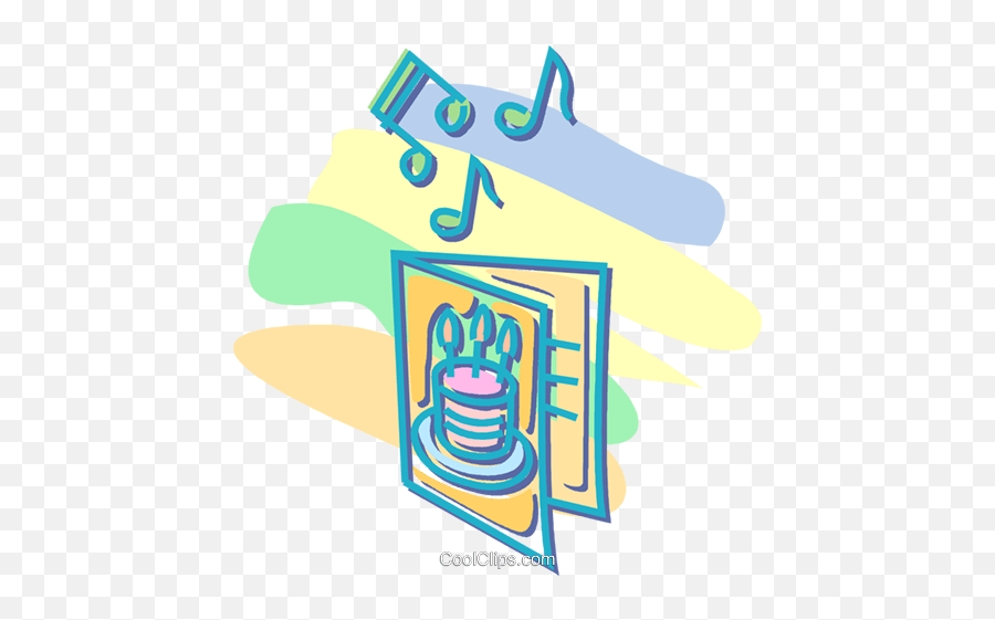 Singing Birthday Card Royalty Free Vector Clip Art - Drawing Emoji,Singing Clipart