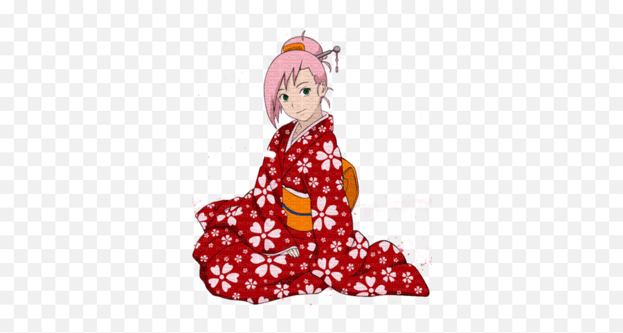 Sakura Naruto Sakura Kimono - Picmix Emoji,Sakura Haruno Transparent