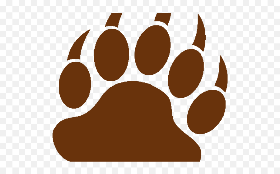 Brown Bear Clipart Paw - Red Bear Paw Emoji,Paw Logo