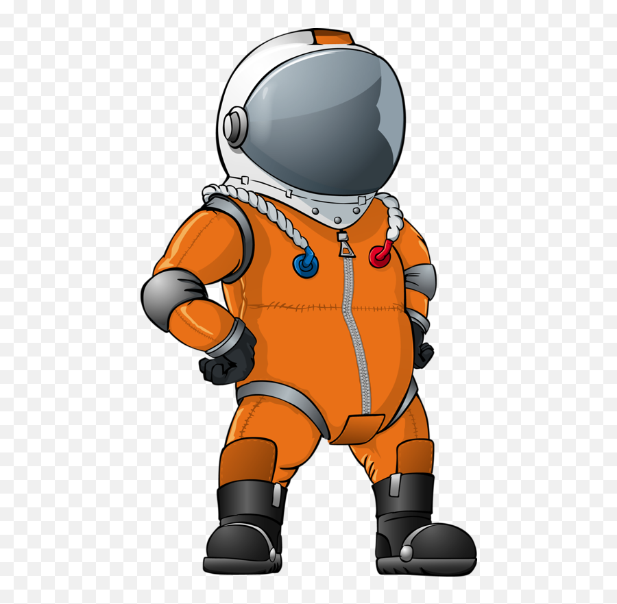 Orange Astronaut Clipart - Transparent Background Transparent Astronaut Cartoon Emoji,Astronaut Clipart