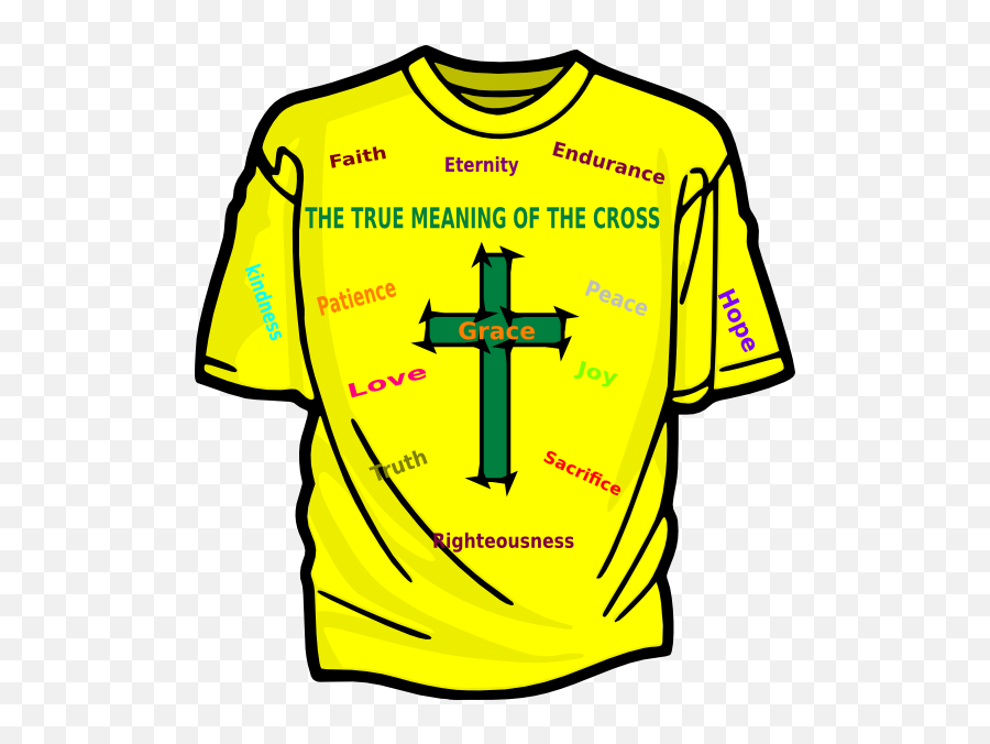 True Meaning Of The Cross Clip Art At Clkercom - Vector Tshirt Clipart Black And White Emoji,Patience Clipart