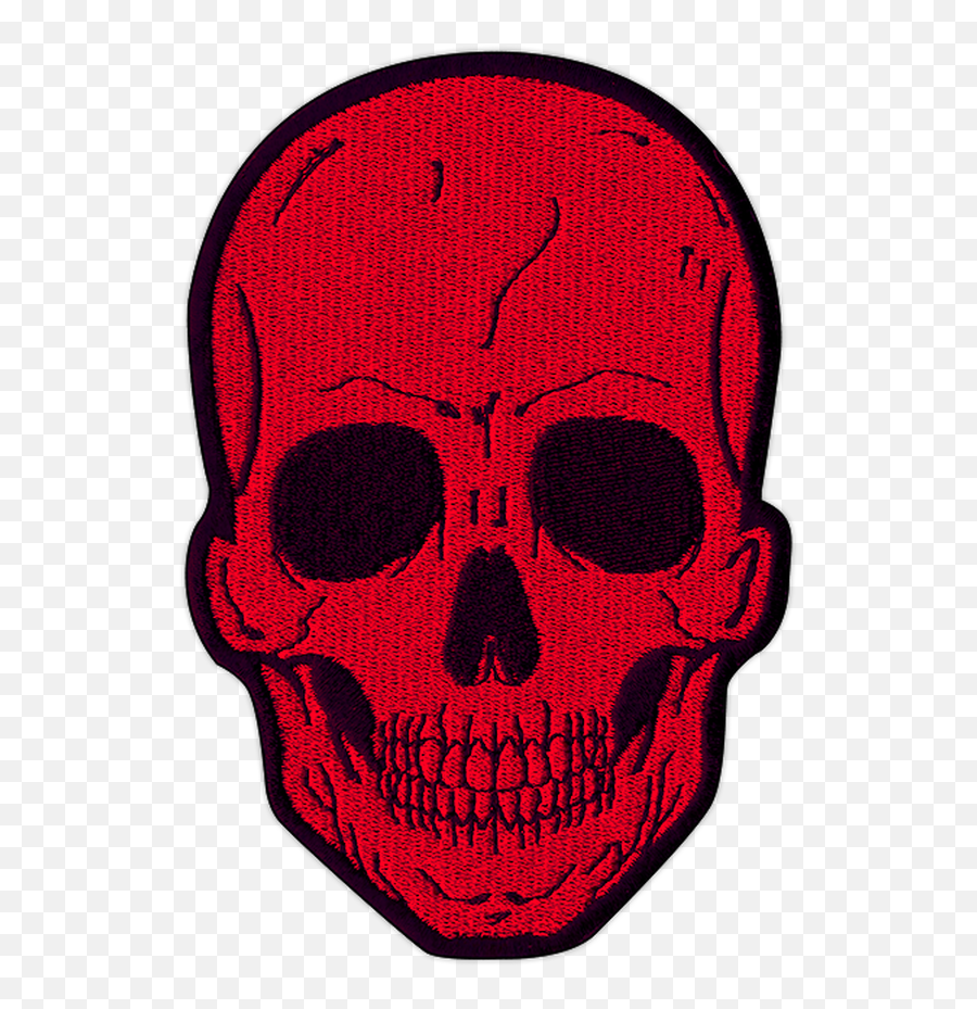 Large Red Skull Patch - Dot Emoji,Red Skull Png