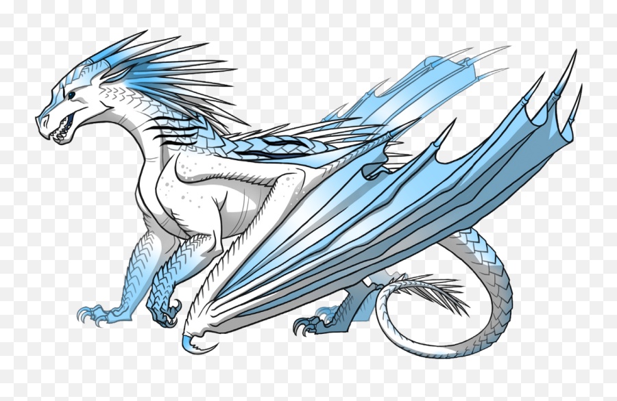 Download Snowstorm Official Artwork - Wings Of Fire Icewing Icewing Wings Of Fire Emoji,Fire Dragon Png