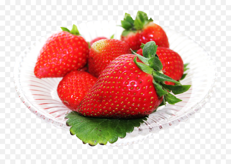 Red Strawberry In White Plate Png Image - Strawberry Plate Png Emoji,White Plate Png
