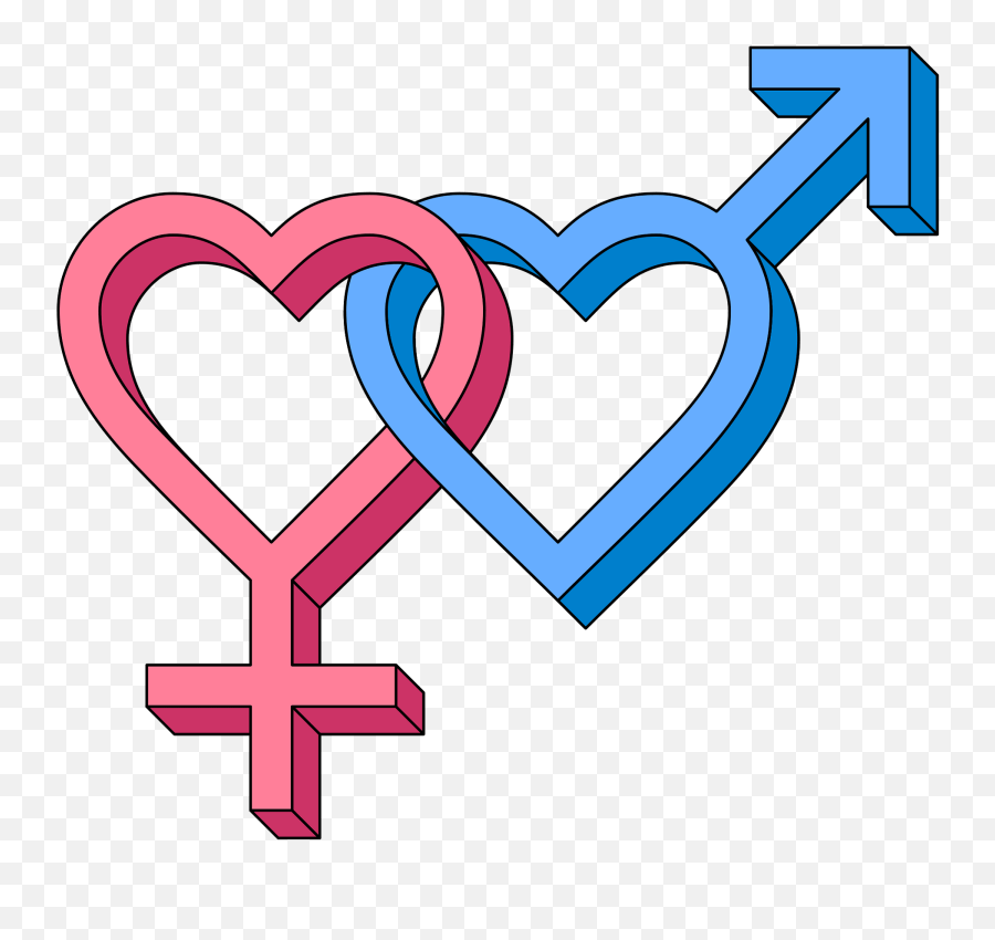 Fileheterosexual - Heartssymbol3dsvg Wikipedia Double Venus Symbol Emoji,3d Heart Png
