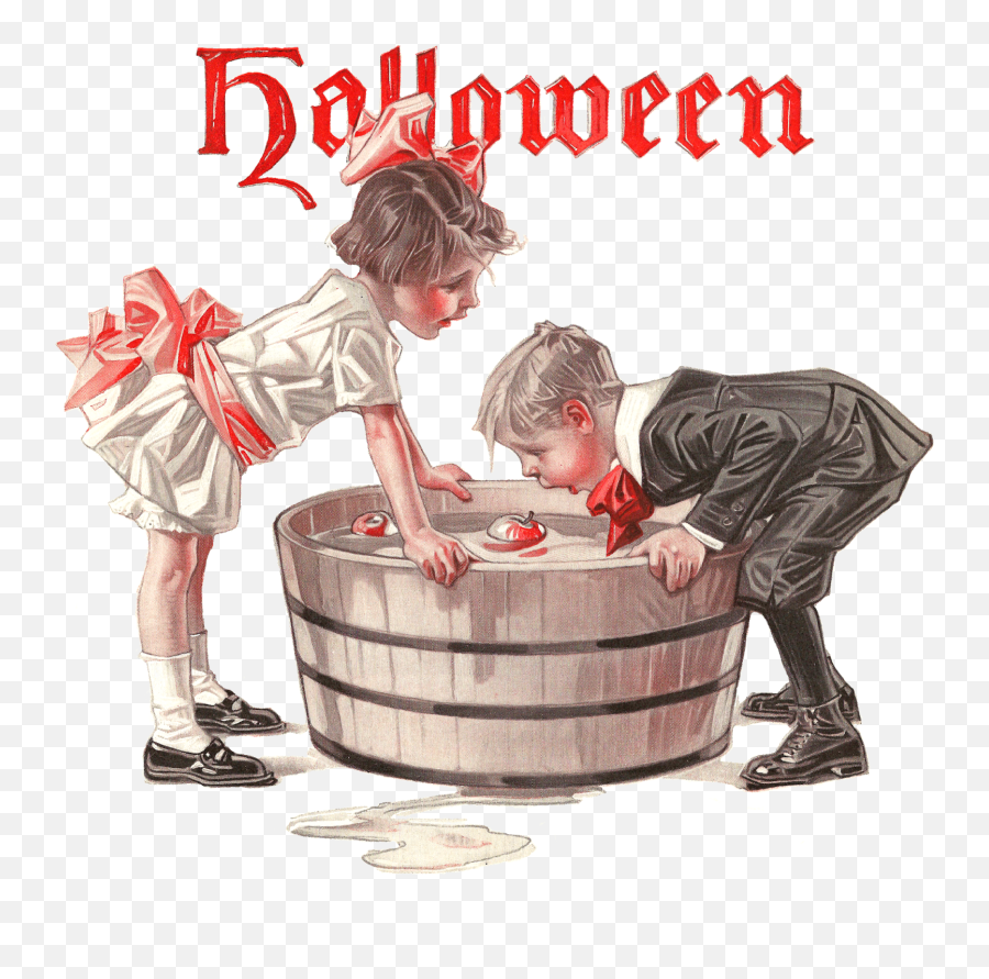 I Hope You Have Lots Of Fun Creating - Jc Leyendecker Halloween Bobbing For Apples Emoji,Vintage Halloween Clipart