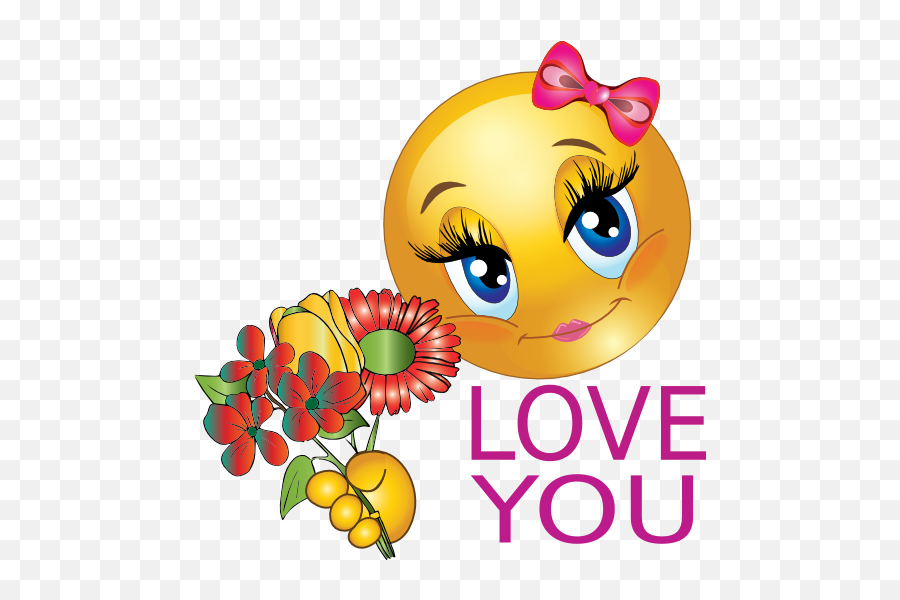 Love Smiley With Flowers - Kiss Stickers For Facebook Emoji,Facebook Emoji Png