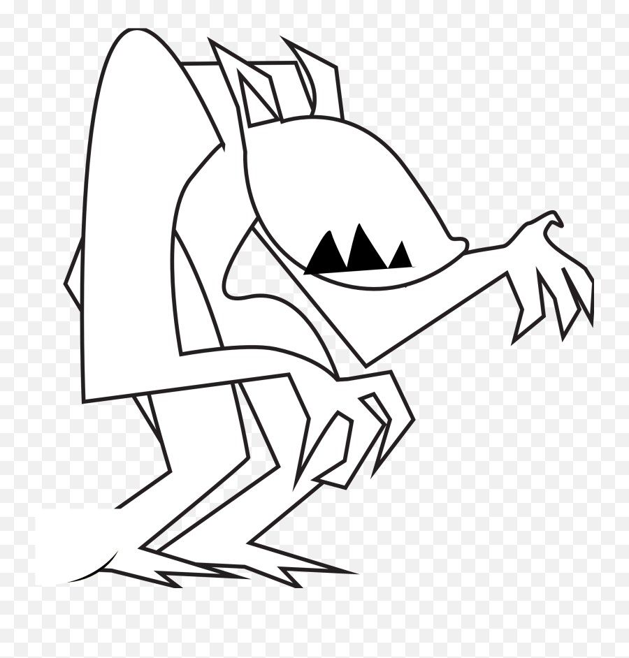 Werewolf Beta Black White Art Halloween Svg - Pencil Clipart Fictional Character Emoji,Halloween Clipart Black And White