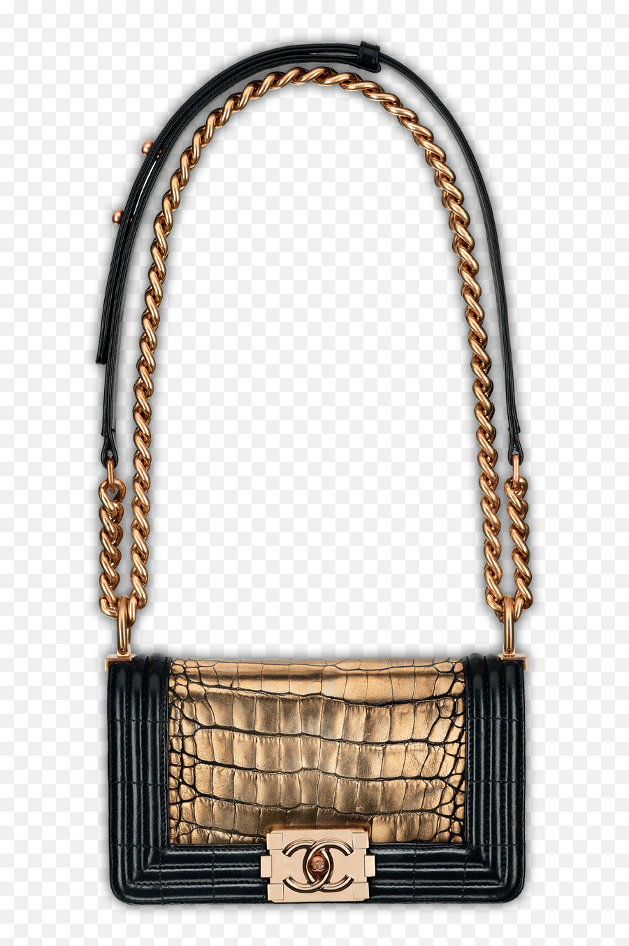 Black Chanel Handbag With Gold Chain The Art Of Mike Mignola - Fendi Emoji,Gold Chain Png
