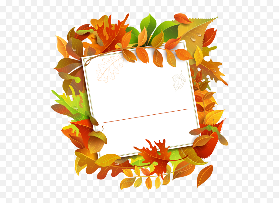 Leaves Png Clipart Image - Fallfree Borders And Frames Emoji,Thanksgiving Border Clipart