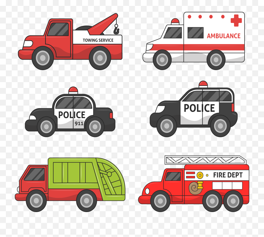 Euclidean Vector Vehicle Fire Engine - Police Patrol Car Png Fire Truck Police Car Ambulance Clip Art Emoji,Firetruck Clipart