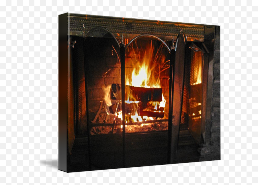 Fire In Fire Place With Sparks By Michael Karasik - Solid Emoji,Fire Sparks Png