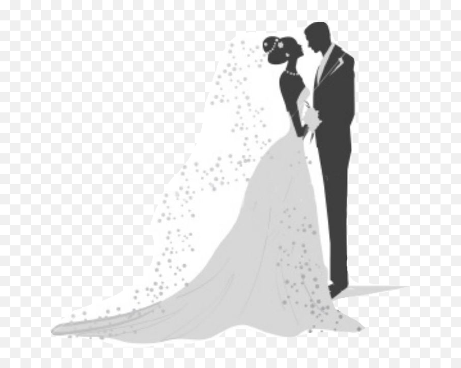 Bride And Groom Silhouette Wedding Couples - Clipart Silhouette Bride And Groom Emoji,Bride And Groom Clipart