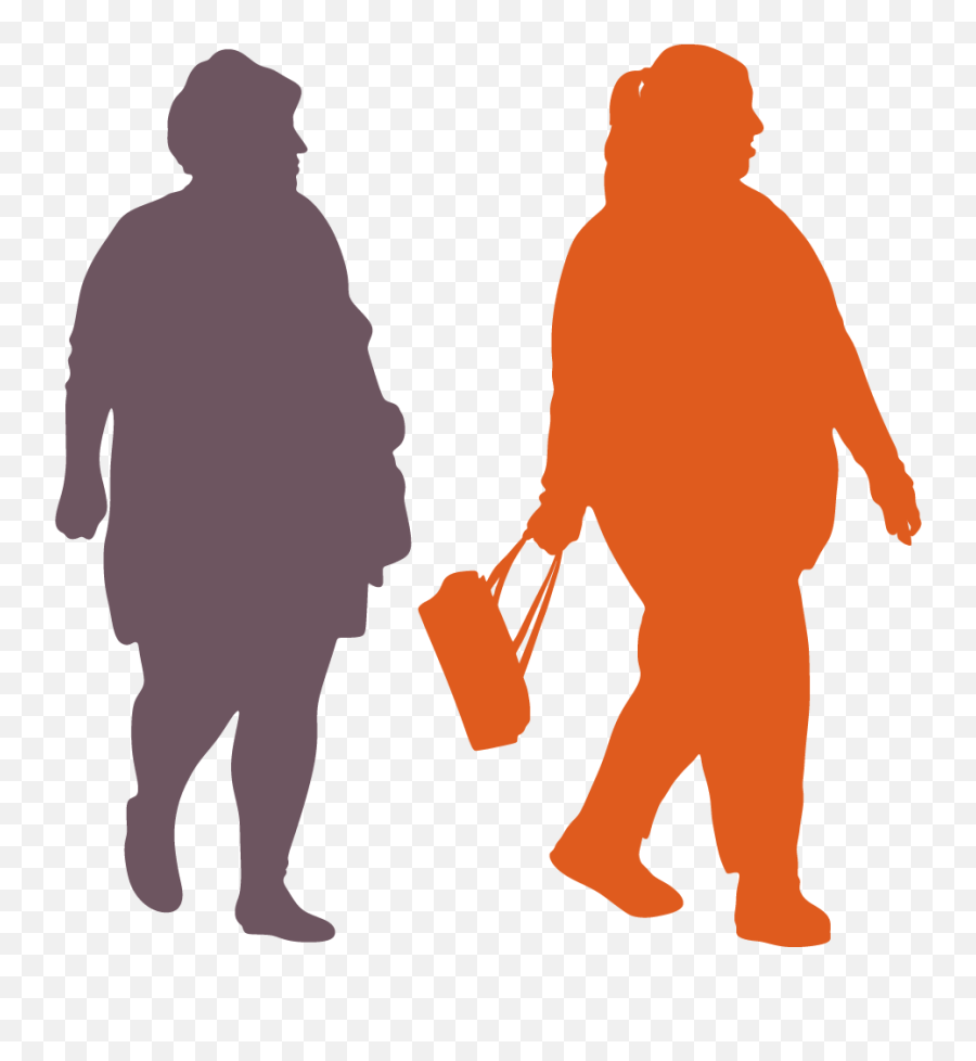 Woman Walking Silhouette Png - Overweight Women Silhouette Standing Around Emoji,Walking Silhouette Png