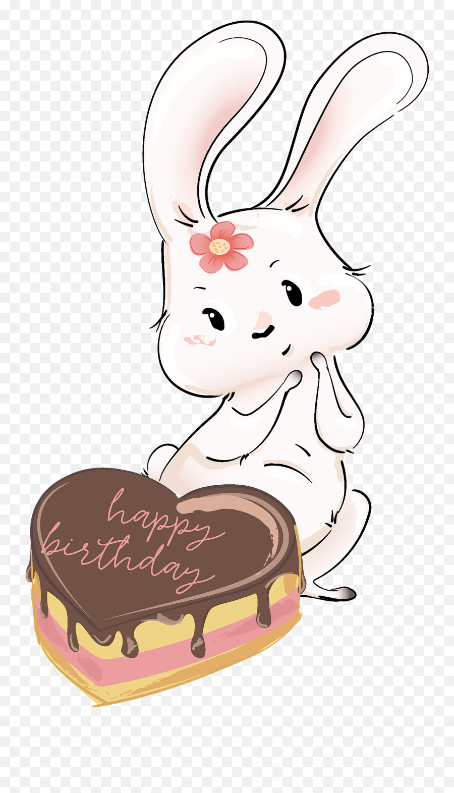 Cute Bunny With Her Birthday Cake Clipart Free Download - Bunny With Cake Cartoon Emoji,Cute Bunny Clipart