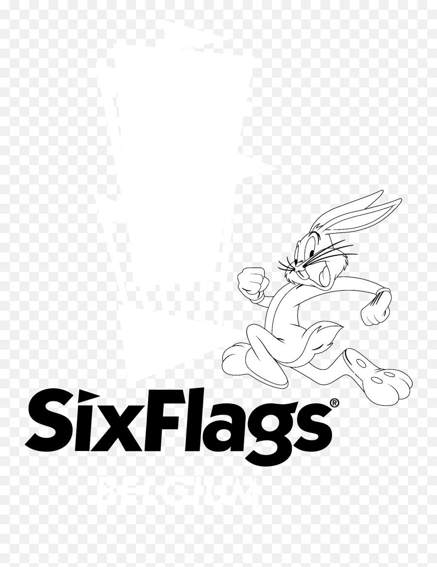 Six Flags Belgium Logo Black And White - Fictional Character Emoji,Six Flags Logo
