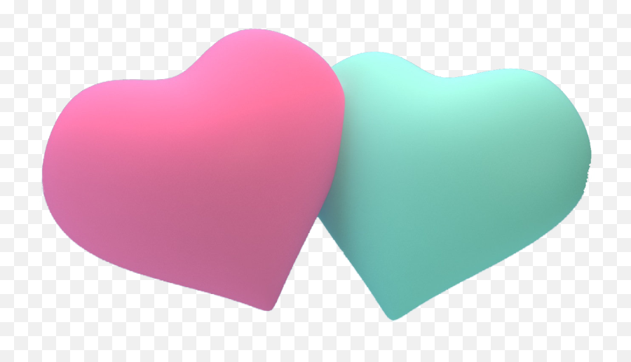 Cyan And Pink Heart Transparent - Girly Emoji,Pink Heart Png