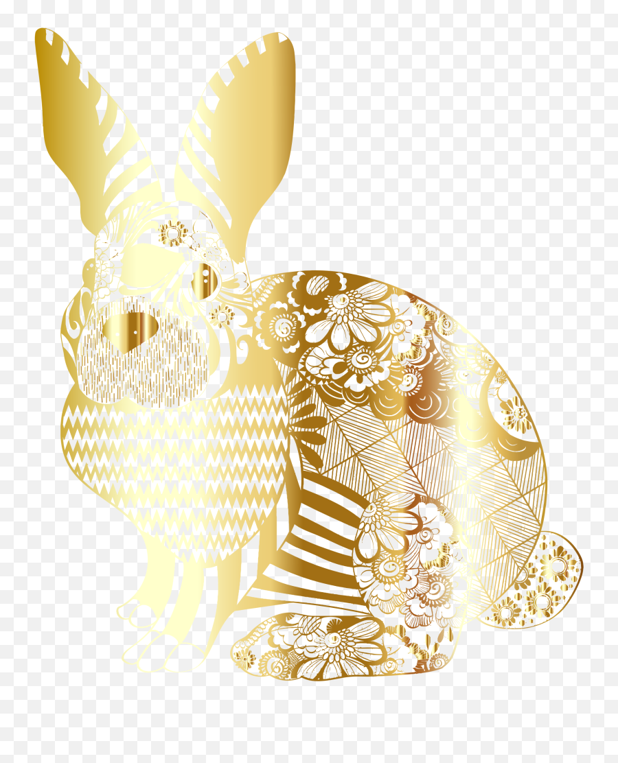Clipart - Gold Easter Bunny Png Transparent Cartoon Jingfm Gold Easter Bunny Png Emoji,Easter Bunny Png