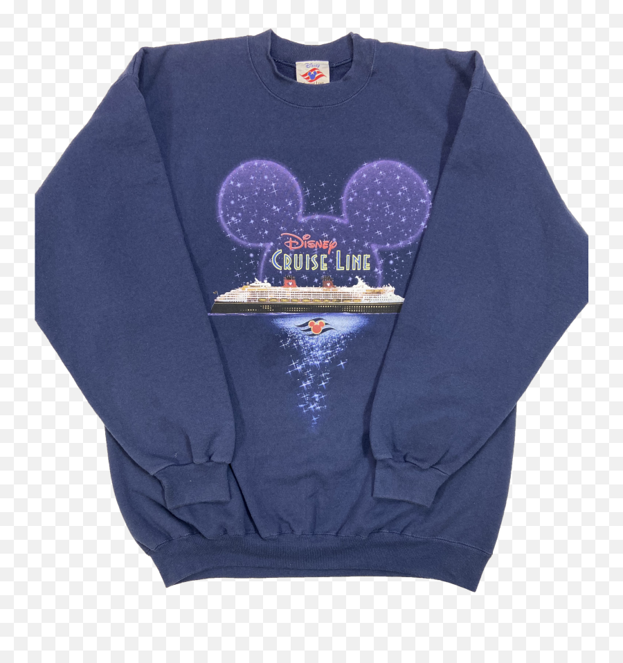 2001u0027 Disney Cruise Line Made In Usa Vintage Sweat - Shirt 4332 Long Sleeve Emoji,Disney Cruise Logo